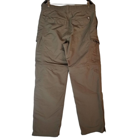 The North Face Men Pants Belted Convertible Hiking Sz M34x31 Brown Nylon Elastic - Picture 2 of 11